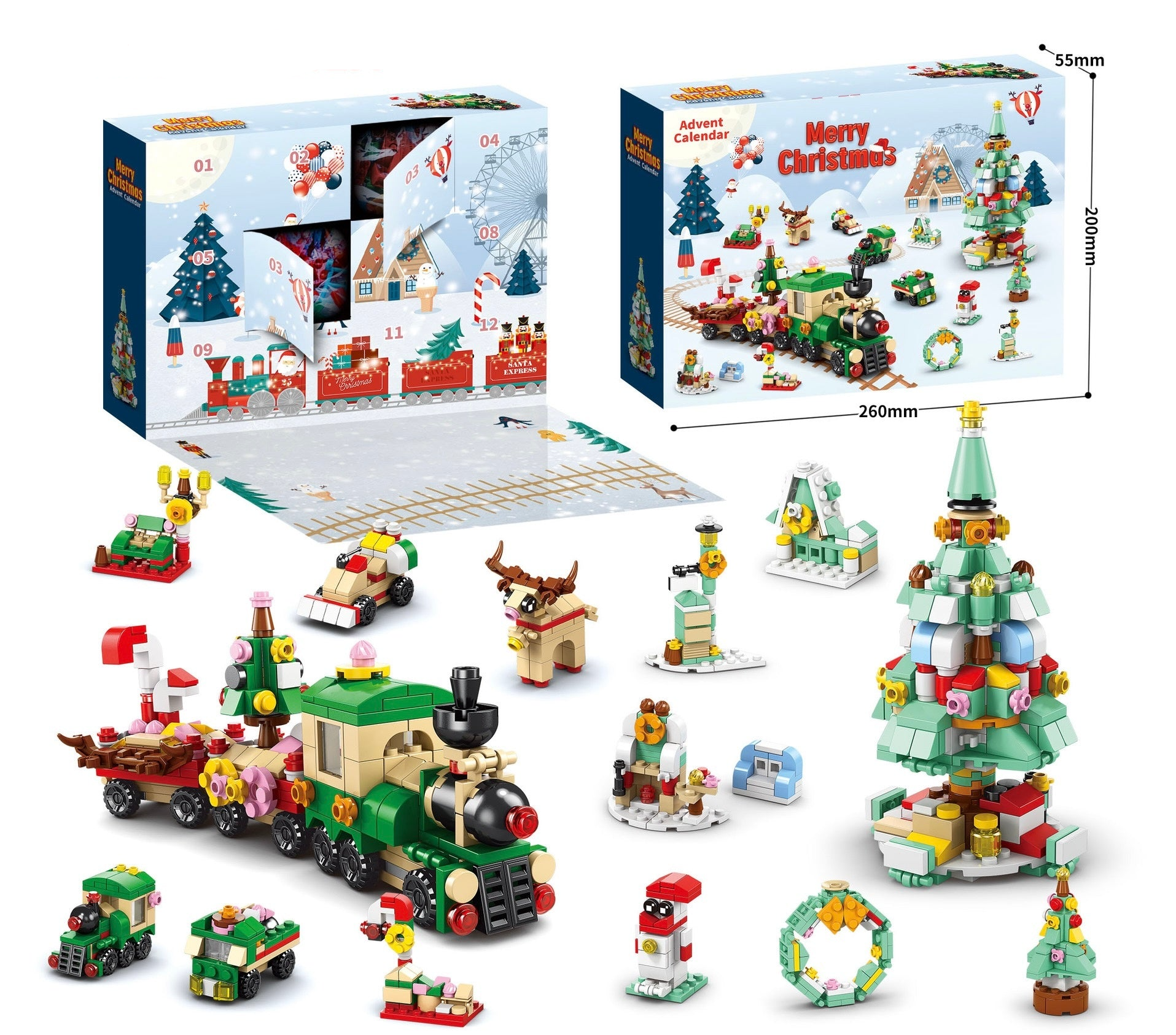 🔥Last Day Promotion 70% OFF🔥Christmas 12 Day Countdown Building Blocks Calendar Gift Box