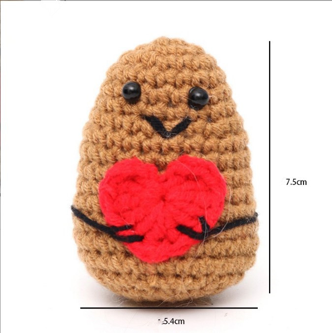 The cutest little crochet potato with a positive message.