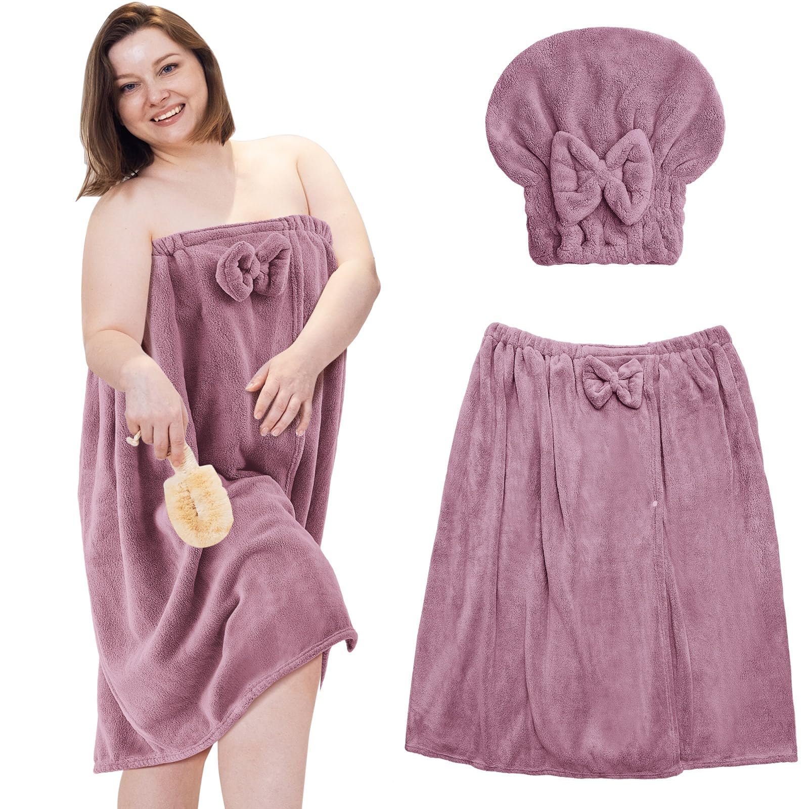 🎁TikTok Last Day Sale - 70% OFF🔥Plus Size Adjustable Oversized Wrap Bathrobe Set