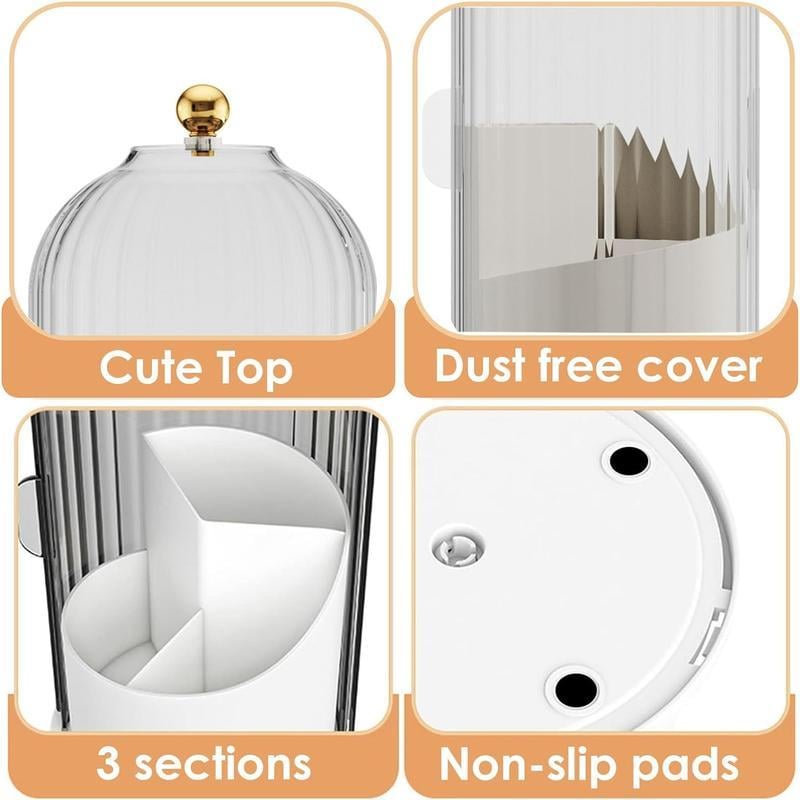 🪥 Dustproof Rotating Toothbrush & Makeup Brush Holder