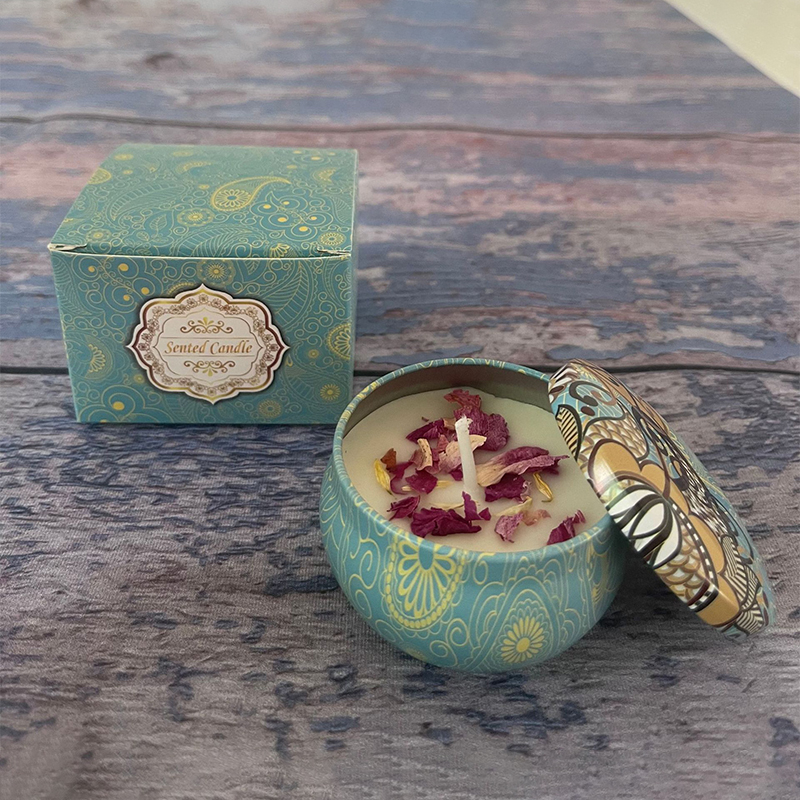 Natural Soy Wax Aromatherapy Candles With Dried Flowers