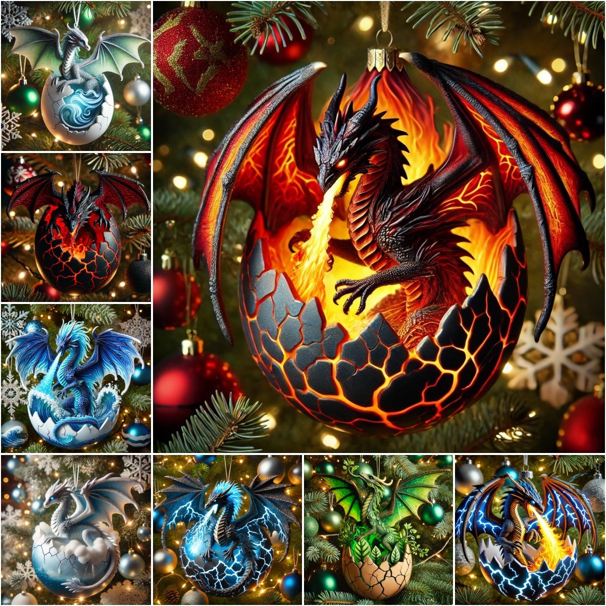 💥Christmas Sale 49% OFF -  🐉Elemental Dragon Christmas Ornament🎄