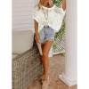 🎁TikTok Last Day Sale - 70% OFF🎉 Womens Summer Scoop Neck ShortSleeve Sweater Casual Crochet Hollow Out KnitTops
