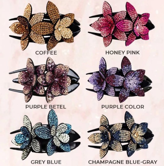 (EASTER SALE - SAVE 50% OFF)Rhinestone Double Flower Hair Clip