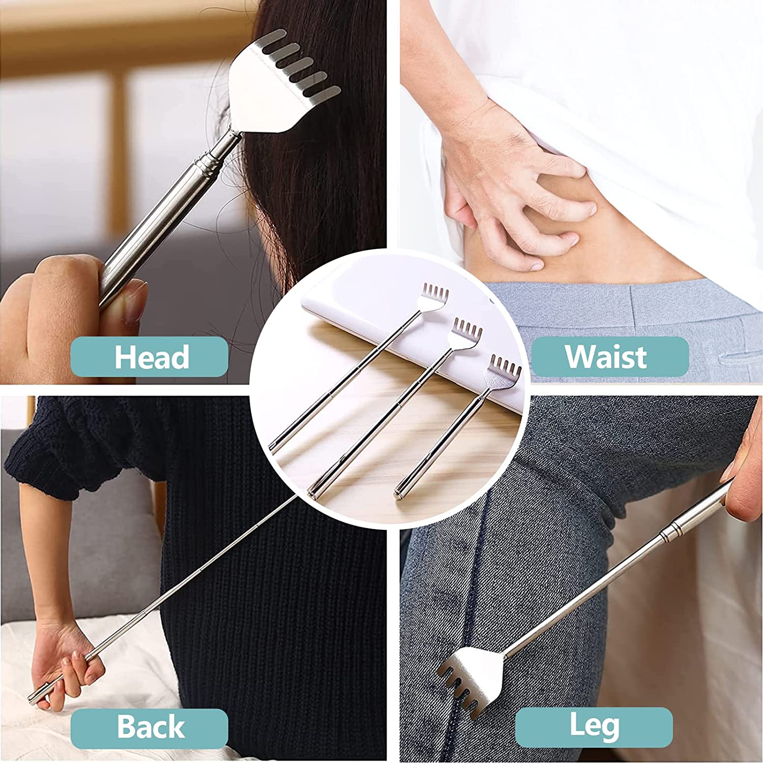 (🔥HOT SALE TODAY - 50% OFF) Stainless Steel Telescopic Back Scratcher