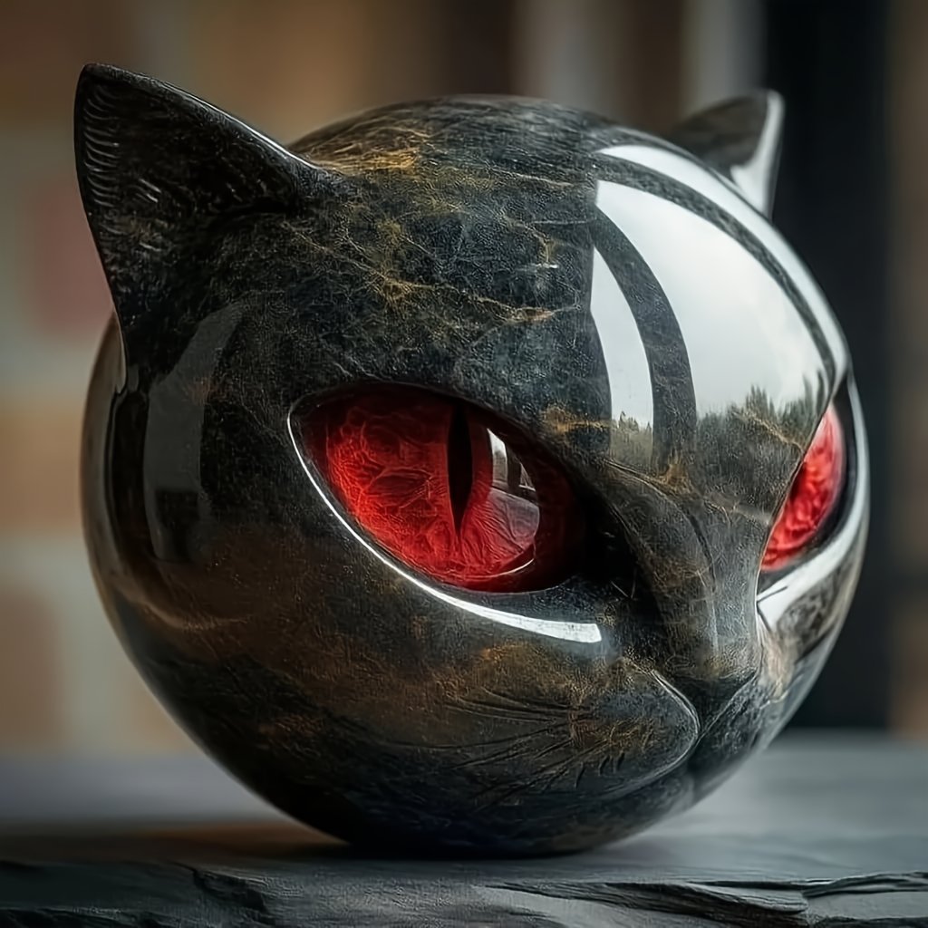 🎁TikTok Last Day Sale - 70% OFF🐱Luxury Black Cat Sculpture - Hand-Carved Glossy Non-Electric Decor