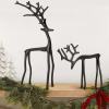 🎅Christmas bestsellers 🦌2 PC Black Reindeer Statues Christmas Decorations Set