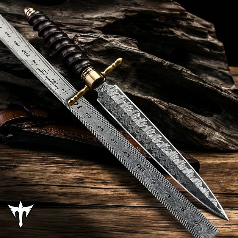 Cicada Damascus Survival Knife