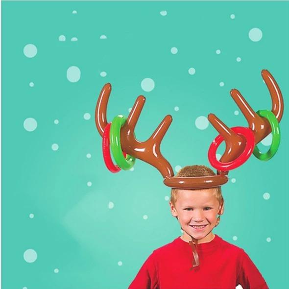 (Early Halloween Sale- Save 50% OFF) Reindeer Antler Ring Toss Game with 4 Rings