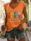 V Neck Retro Human Beings 100% Organic Colors May Vary Human Rights Equality Pride Print Tank Tops