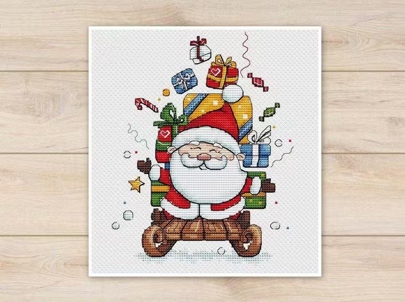 🔥Hot Sale 50% OFF-DIY Santa Cross Stitch Pattern Kit 🎄🧵