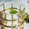 Gold Rim Grid Whiskey Glass