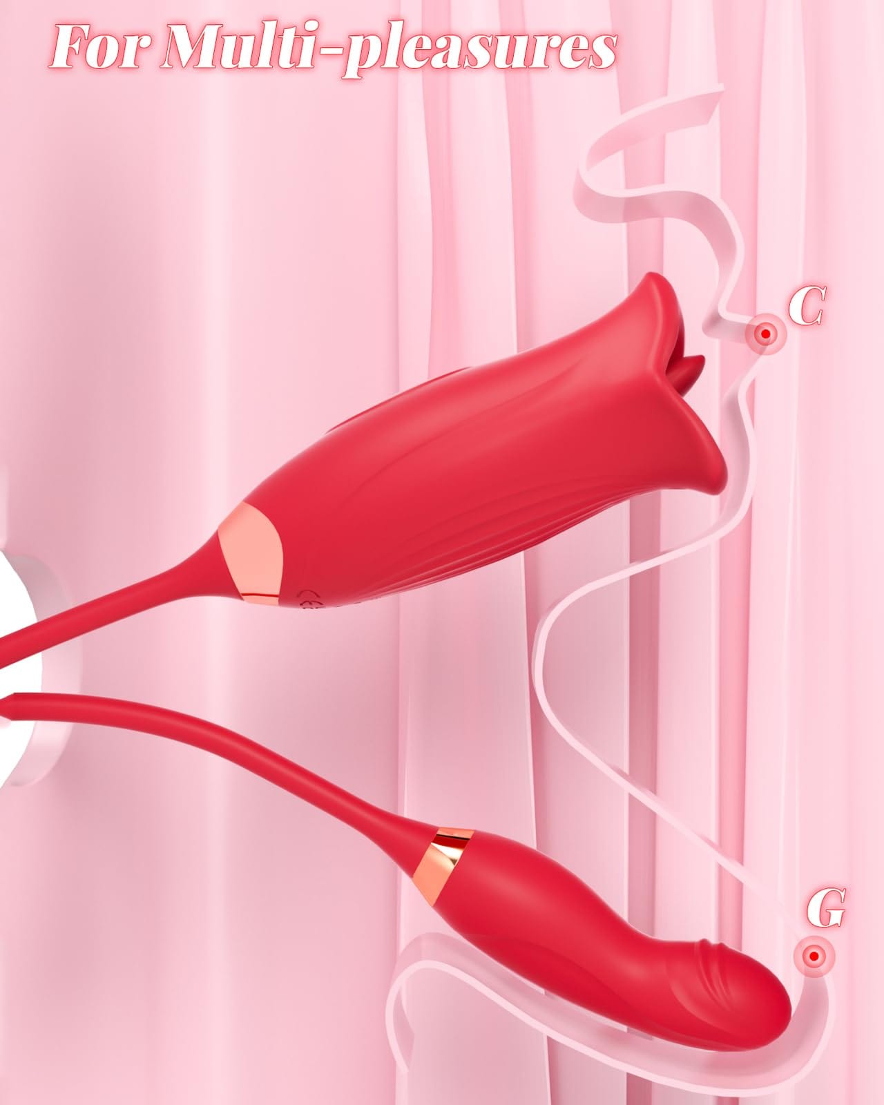 Rose Muncher Powerful Sucking Vibrator Dildo Women's Tongue Licking