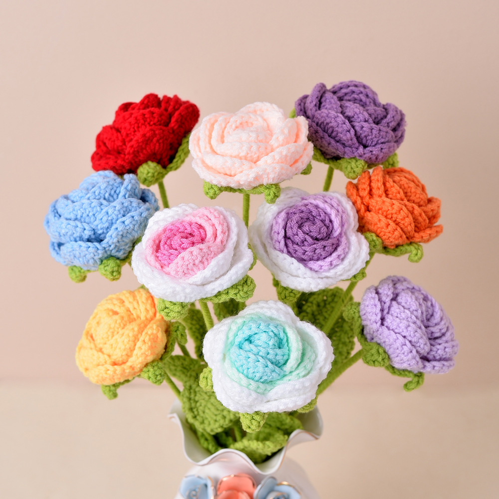 🔥Last Day 50% OFF🔥Mixed Crochet Bouquet, Knitted Rose & Tulip