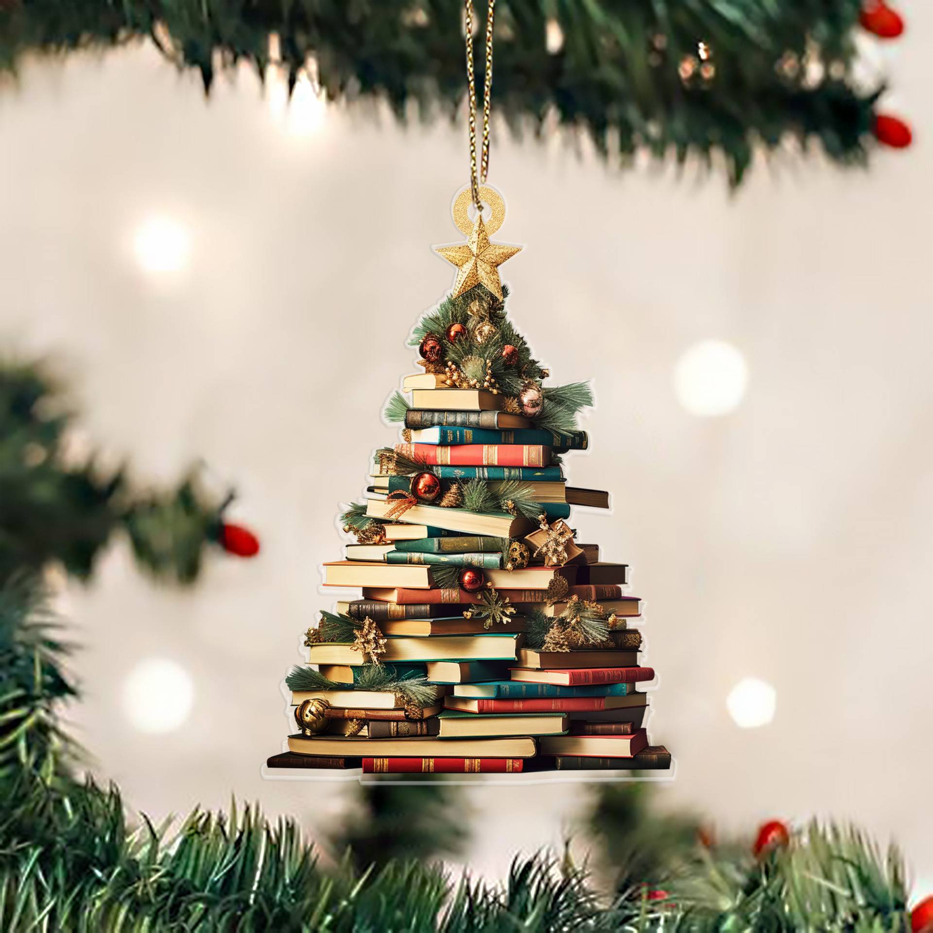 Christmas Book Tree Ornament - Perfect Gift For Book Lovers