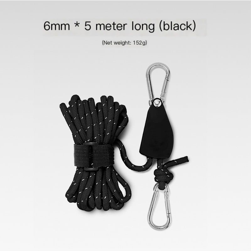 Portable Pulley Camping Rope - Adjustable Fix Tent High Strength Fast Release