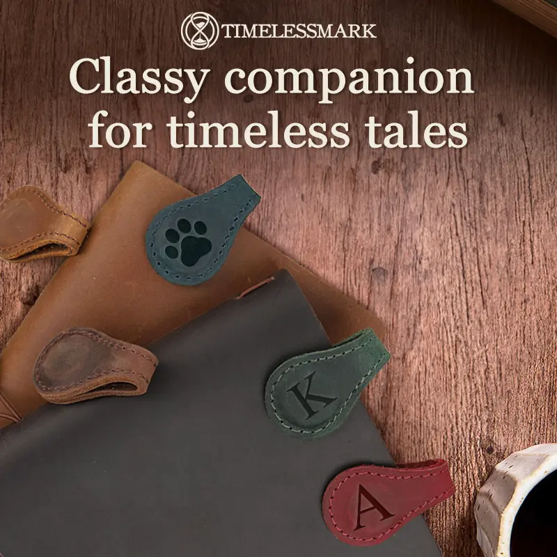 TimelessMark - LAST DAY SALE 70% - Magnetic Leather Bookmark