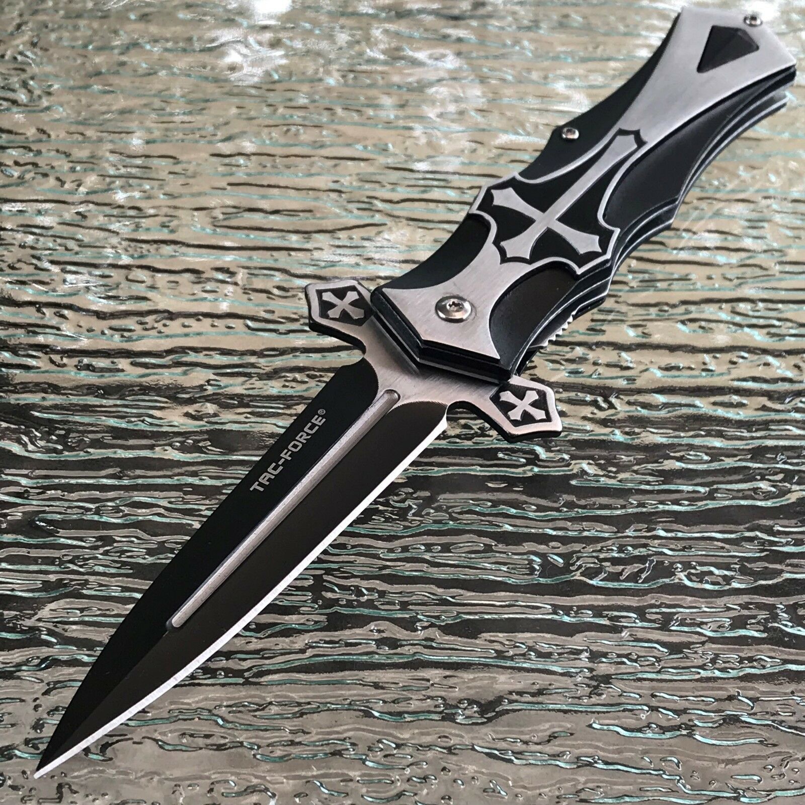 🔥Last Day Promotion 50%🎄Black Celtic Cross Tactical Dagger Pocket Knife - Buy 2 Free Shipping