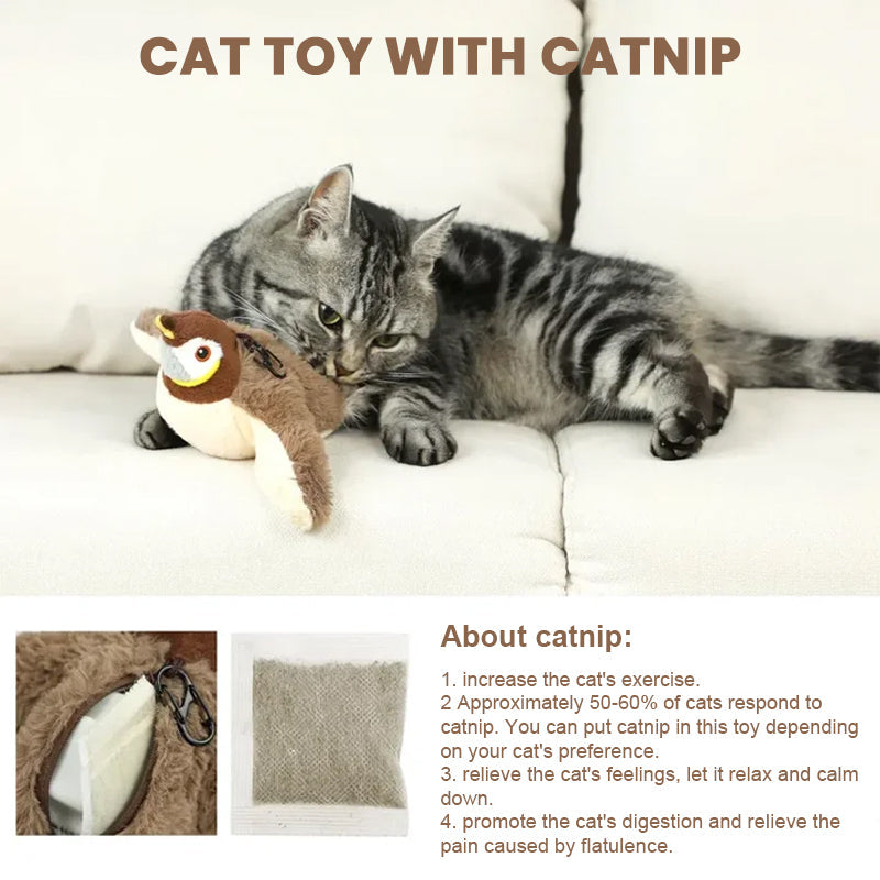 🔥New Year Promotion 48% OFF🎁Plush Electric Flying Bird Cat Toy