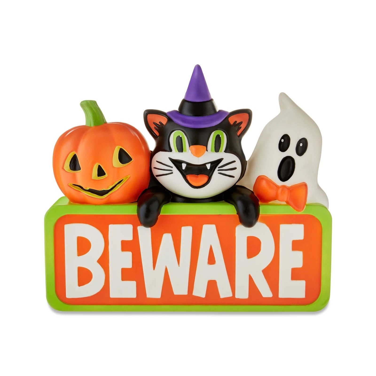 🎁TikTok Last Day Sale - 70% OFF🎃👻Halloween Lighted Blow Mold Vintage BEWARE Pumpkin Black Cat Ghost