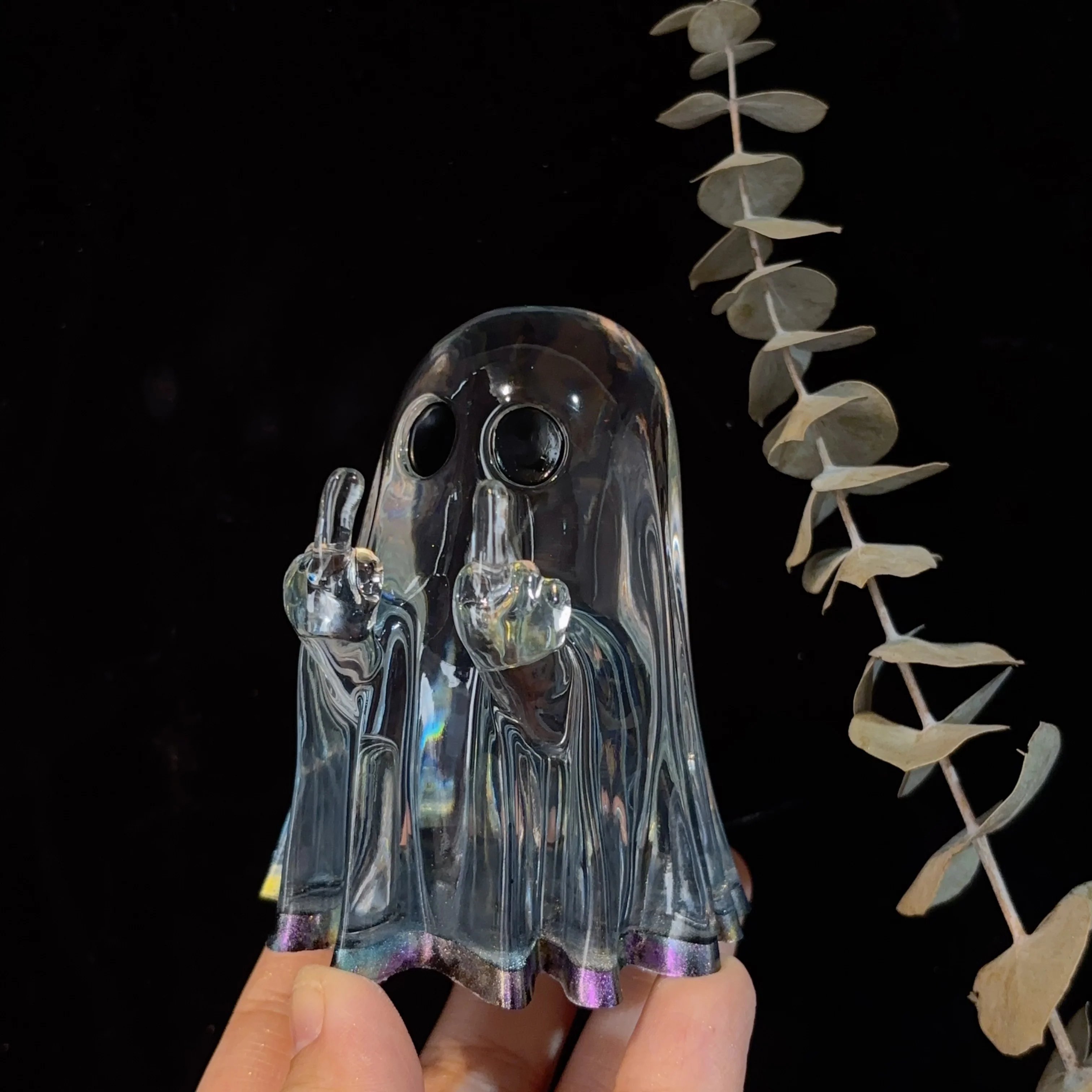 🔥Last Day 49% OFF - Handmade Middle Finger Ghost Ornament Resin Mold👻