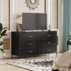 WLIVE Wide Fabric Dresser, 6 Drawer Dresser TV Stand for 60