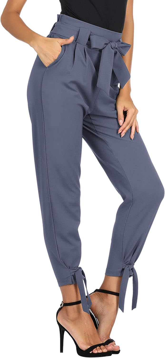 GRACE KARIN Womens Casual High Waist Pencil Pants with Bow-Knot Pockets for Work