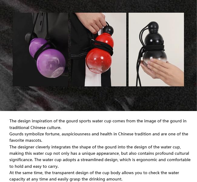 Gourd Water Bottle 30oz Chinese Retro-Inspired
