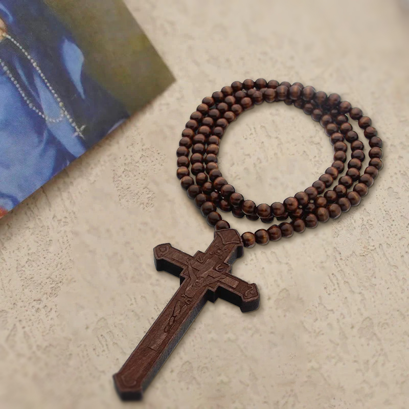 ✝️100% Handmade Jesus Cross Wooden Necklace(𝐉𝐚𝐜𝐤 𝐌𝐢𝐥𝐥𝐞𝐫 𝐇𝐚𝐧𝐝𝐦𝐚𝐝𝐞®)