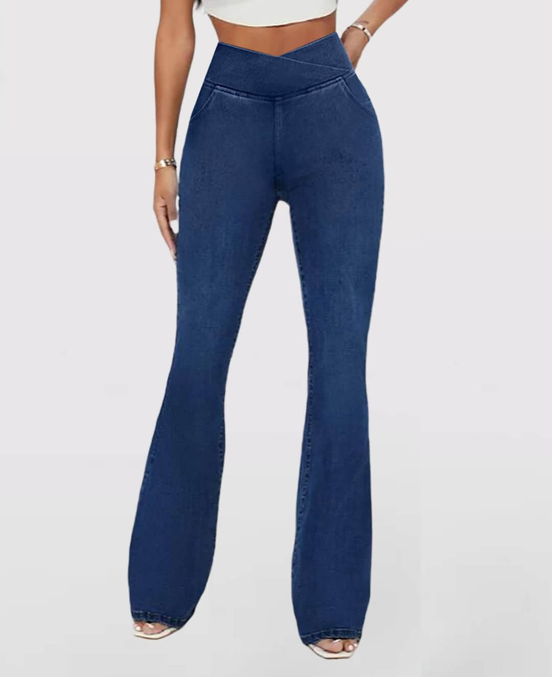 🔥Stretch-Jeans mit hoher Taille und Crossover