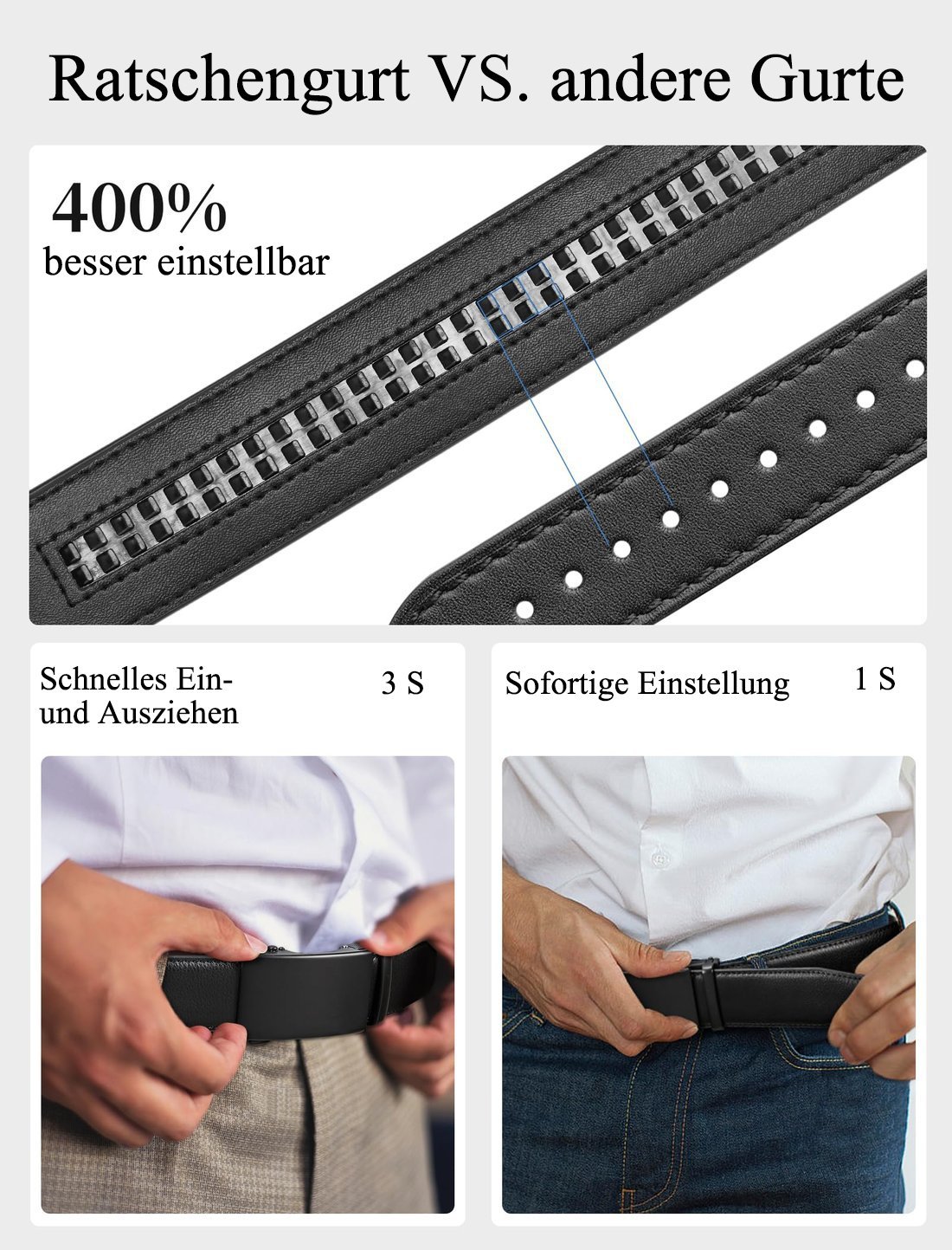 🔥Herren Ratschen Gürtel aus Leder