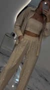 Women's Lapel Rhinestone Casual Three-piece Suit