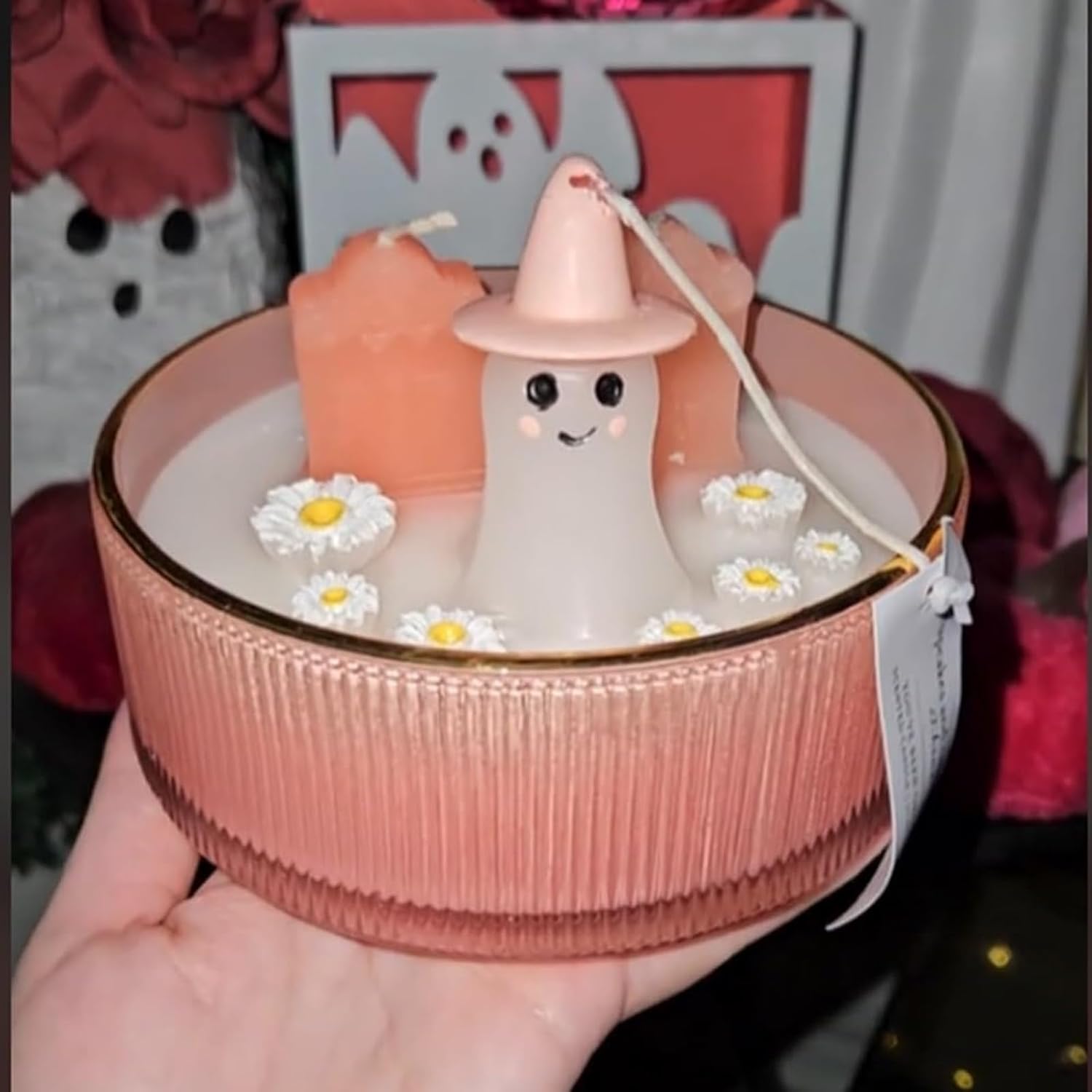 🔥Last Day Promotion 70% OFF🔥Pink ghost graveyard candle