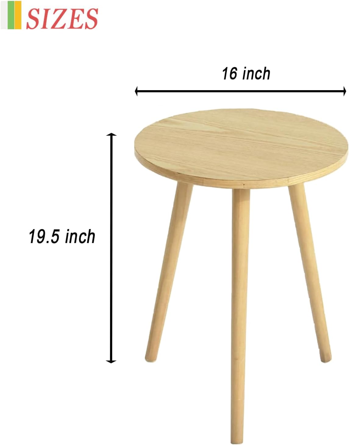 AWASEN Round Side Table, Small End Table for Living Room, Modern Wood Accent Table Coffee Side Table with Wood Legs for Small Space, Easy Assembly, Rustic Brown