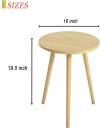 AWASEN Round Side Table, Small End Table for Living Room, Modern Wood Accent Table Coffee Side Table with Wood Legs for Small Space, Easy Assembly, Rustic Brown