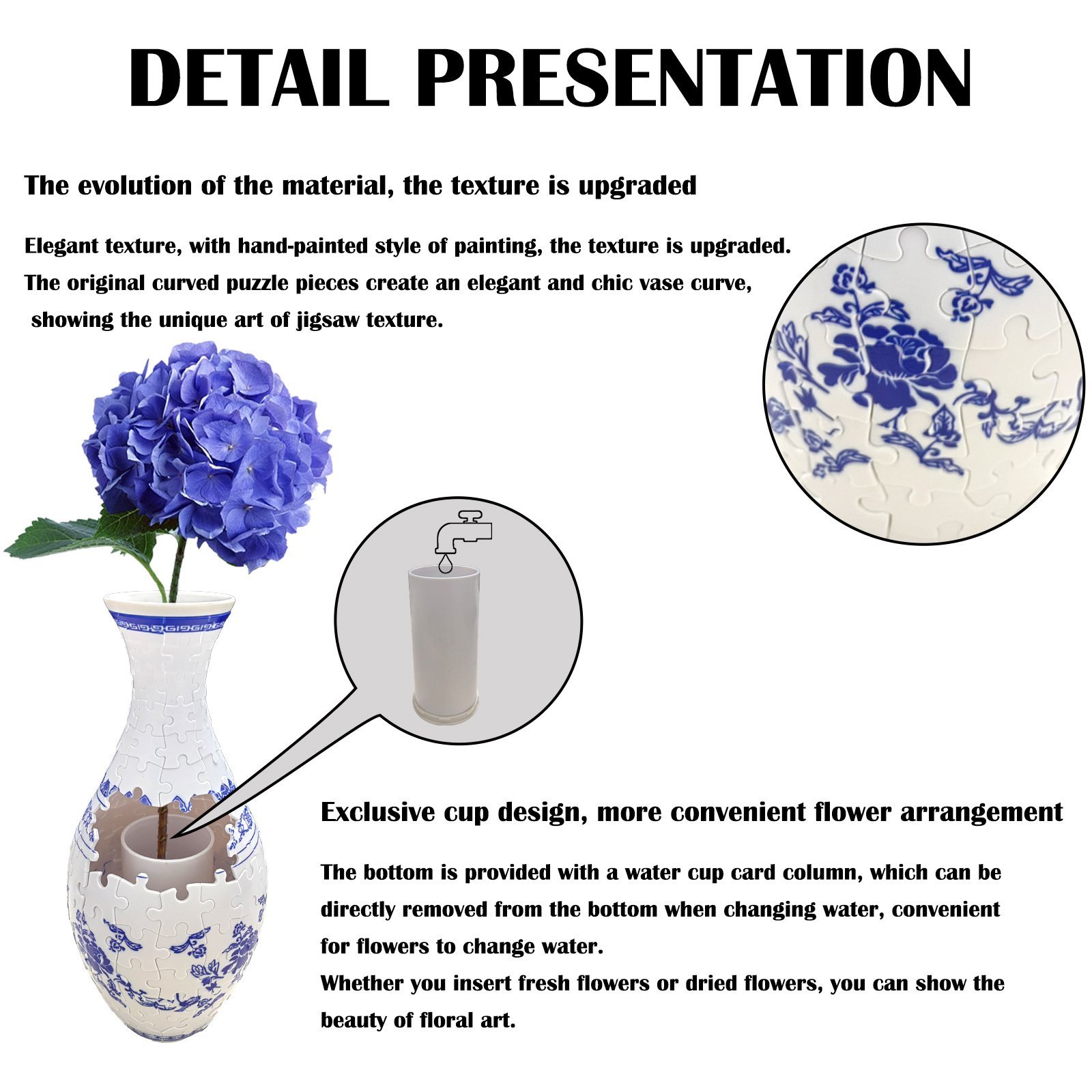 Exquisite 3D Vase Puzzle for Home Decoration