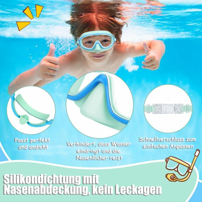 🏊‍♀️Heißer Verkauf : Kaufen Sie 1 und erhalten Sie 1 gratis🏊‍♀️ HD-Schwimmbrille für Kinder mit großem Rahmen, wasserdicht und beschlagfrei