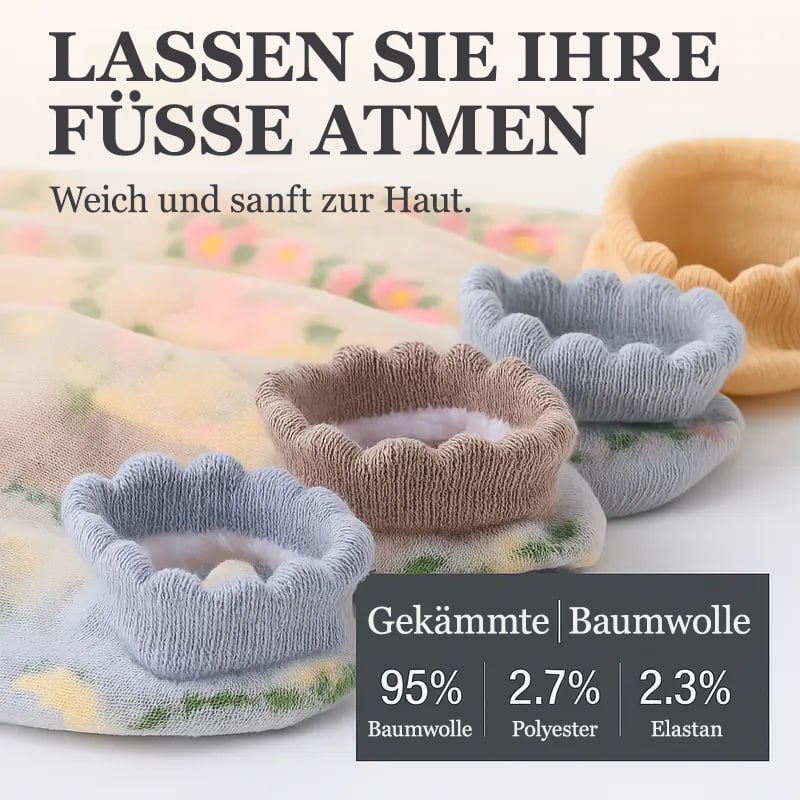 🔥5 Paar für 19,98€🔥- Damen Frühling Sommer Blumenspitze Söckchen
