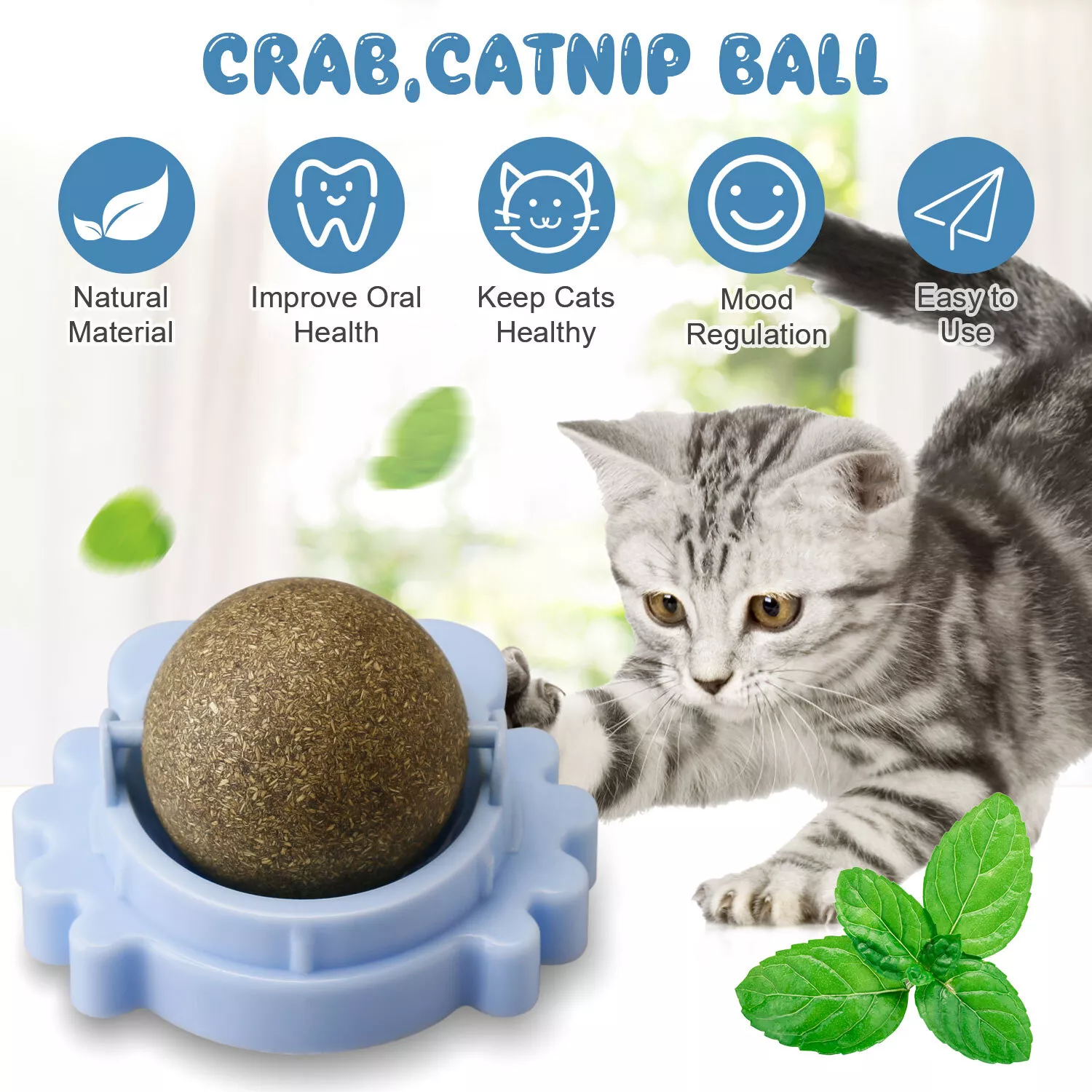 Buy 3 Get 1 Free🔥Crab Catnip Ball Toy – Teething Cleaning