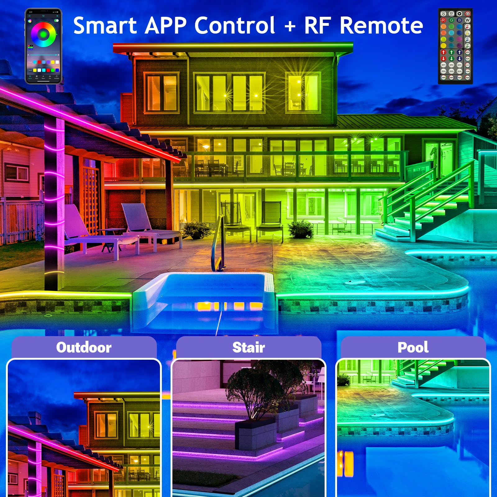🔥Last Day Promotion 50% OFF🔥Christmas Smart Rainbow LED Outdoor Light - Smartlight