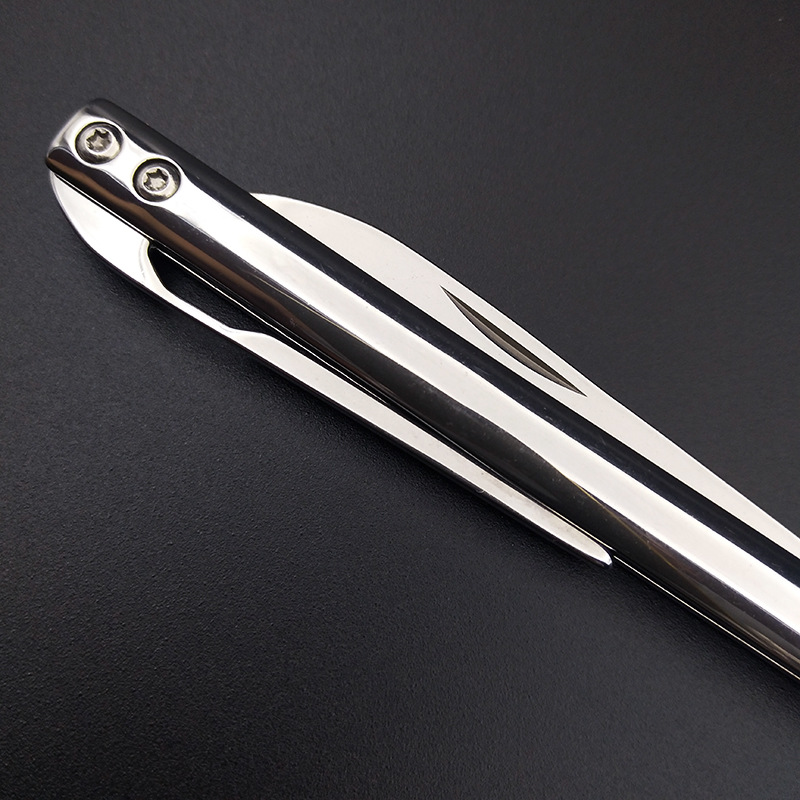 Portable stainless steel folding pen knife