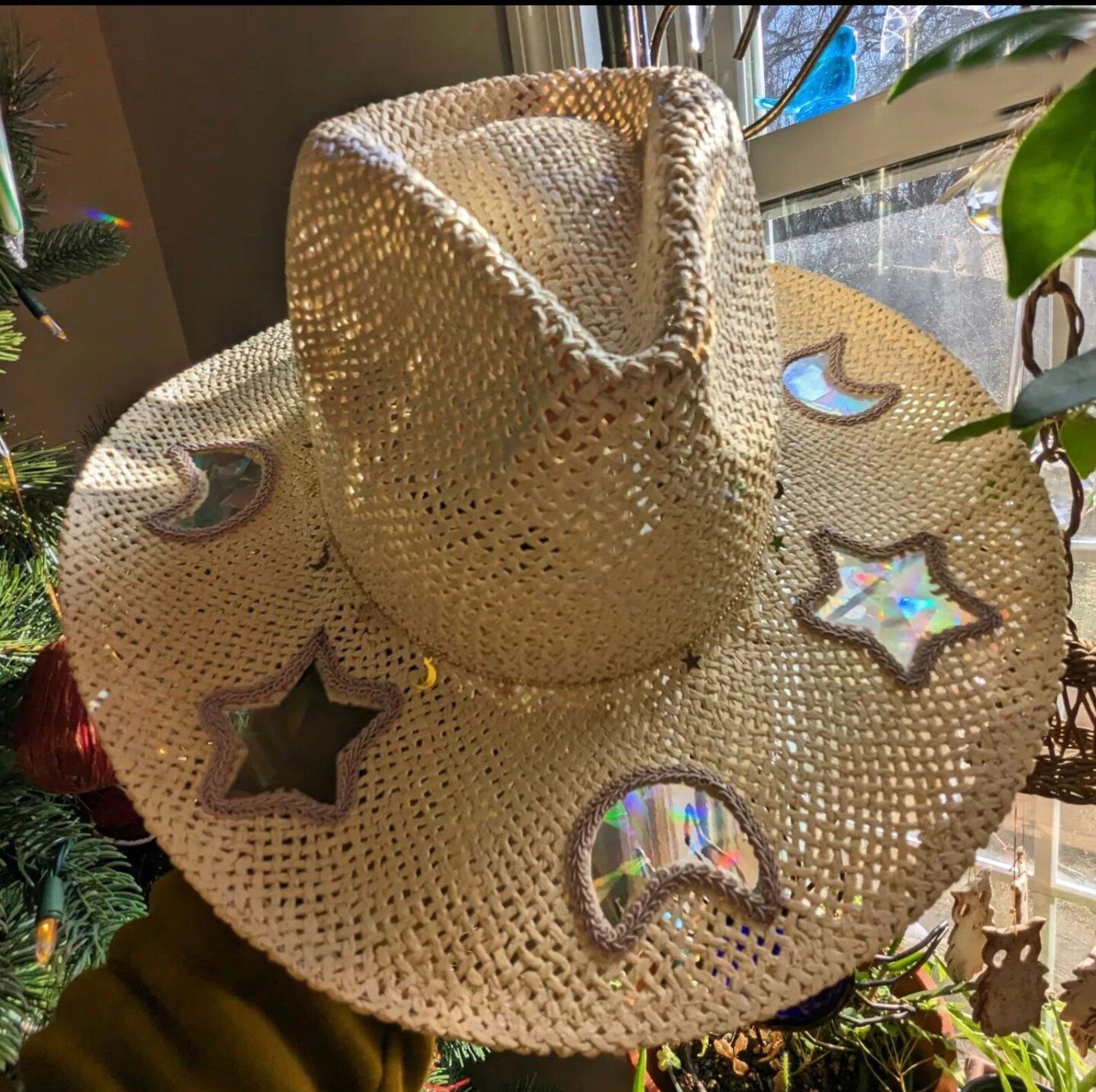 🎁TikTok Last Day Sale - 70% OFF🎉Suncatcher Cowgirl Straw Prism Hat