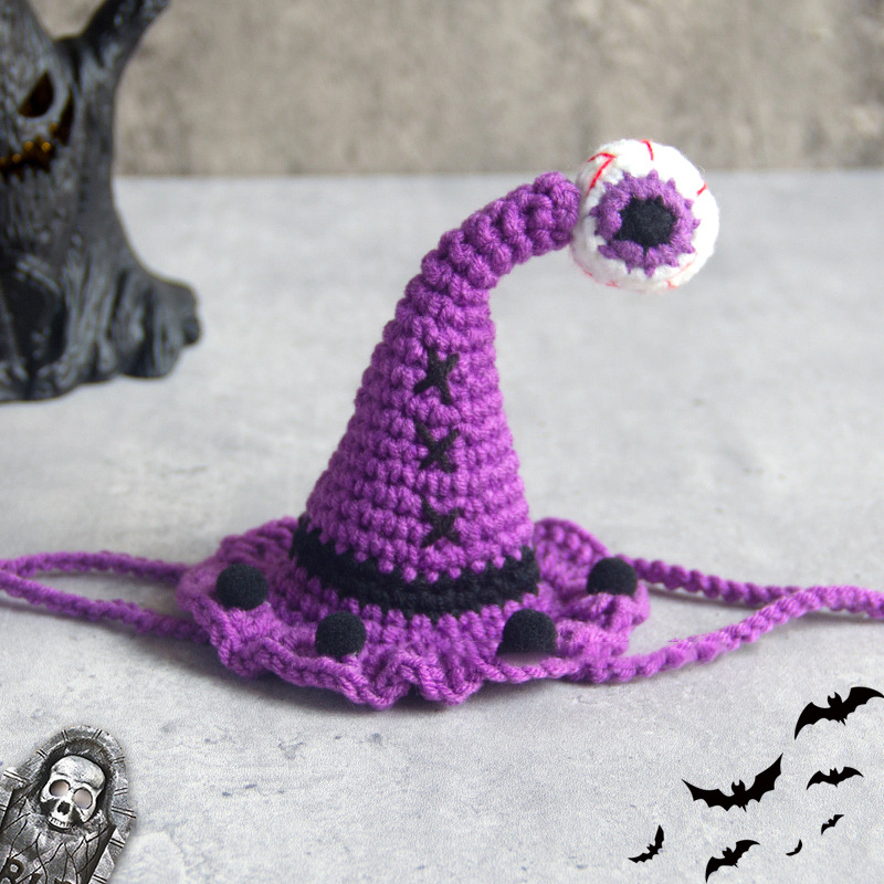 Whimsical Pumpkin & Purple Elegance Halloween Pet Hat