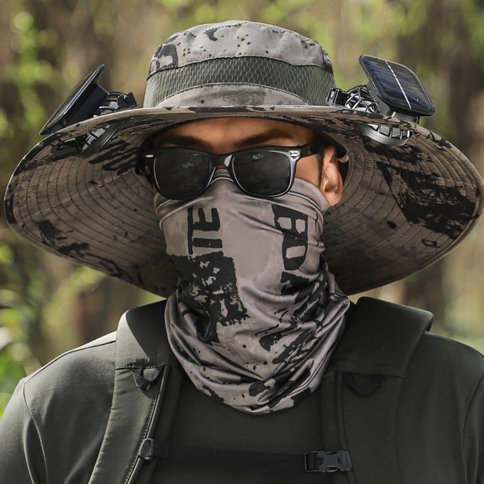 🔥Father's Day Sale 49% OFF - Wide Brim Solar Fan Outdoor Fishing Hat-Solar & USB Charging
