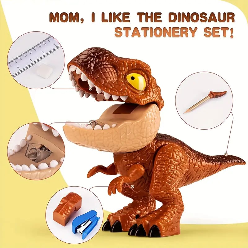 (💦SUMMER HOT SALE- 49% OFF💦)🦖🦖5-in-1 Dinosaur Stationery Set 🎉BUY 2 GET EXTRA 10% OFF