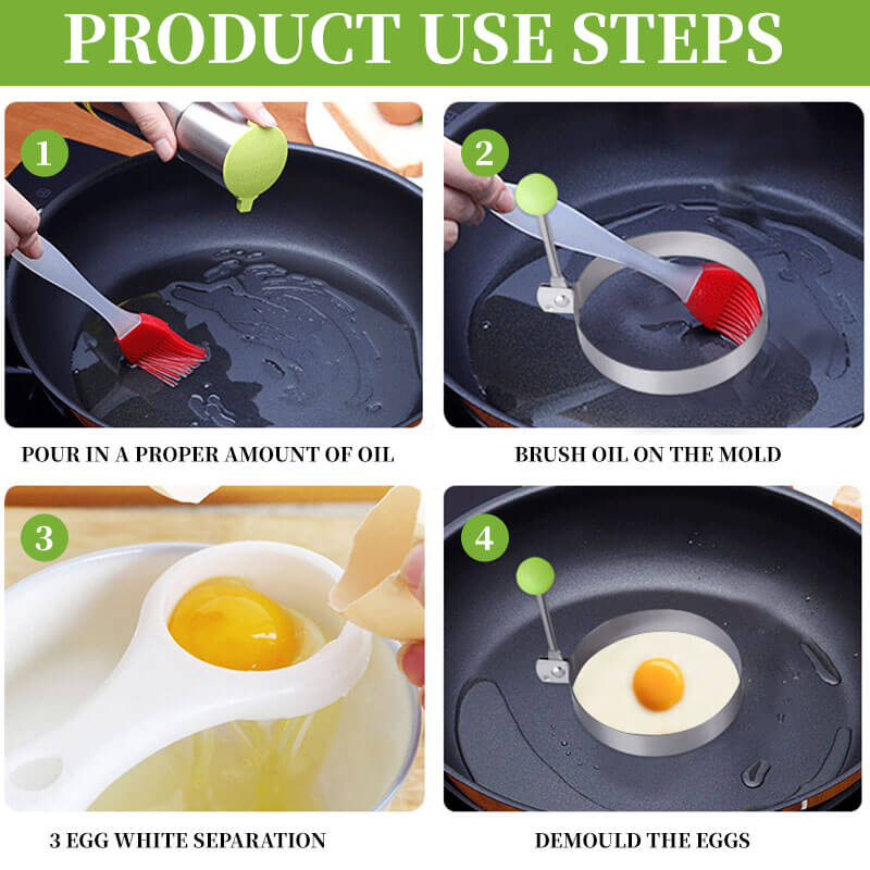 (🔥LAST DAY PROMOTION - SAVE 49% OFF) Stainless Steel Fried Egg Molds-BUY 2 GET 1 FREE