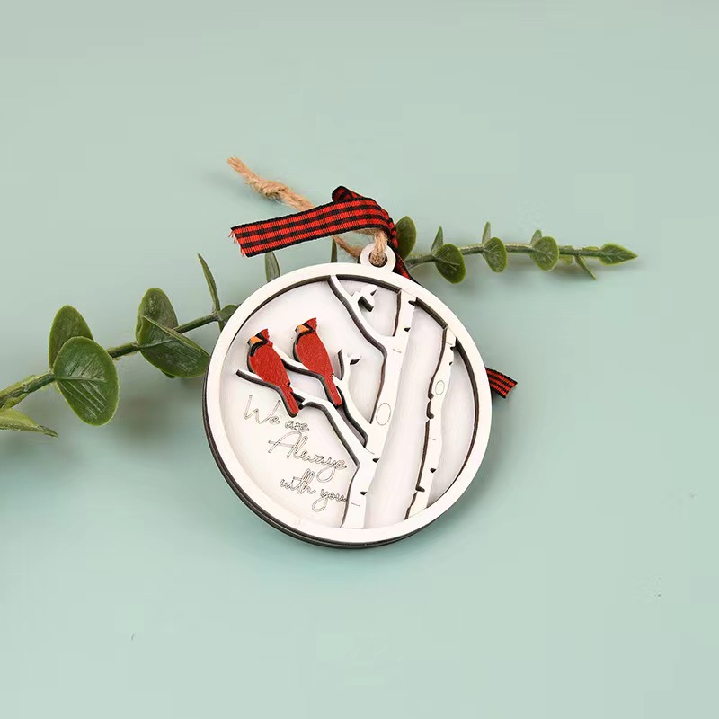 Handmade Cardinals Memorial Ornamen