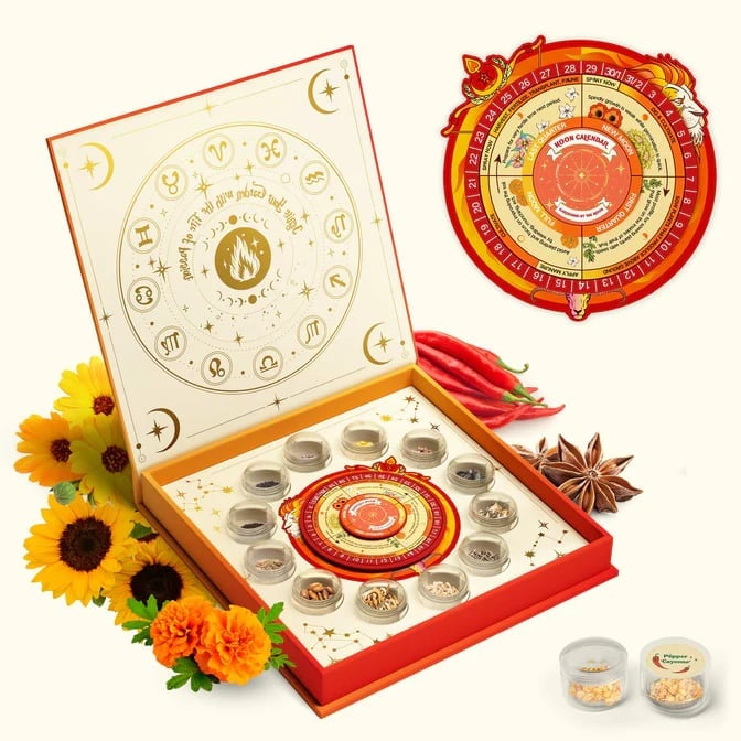🔥LAST DAY 50% OFF💥Zodiac Seed Bank with Moon Calendar Gardening Gift 🌙 Moon-Guided Gardening Instructions Included