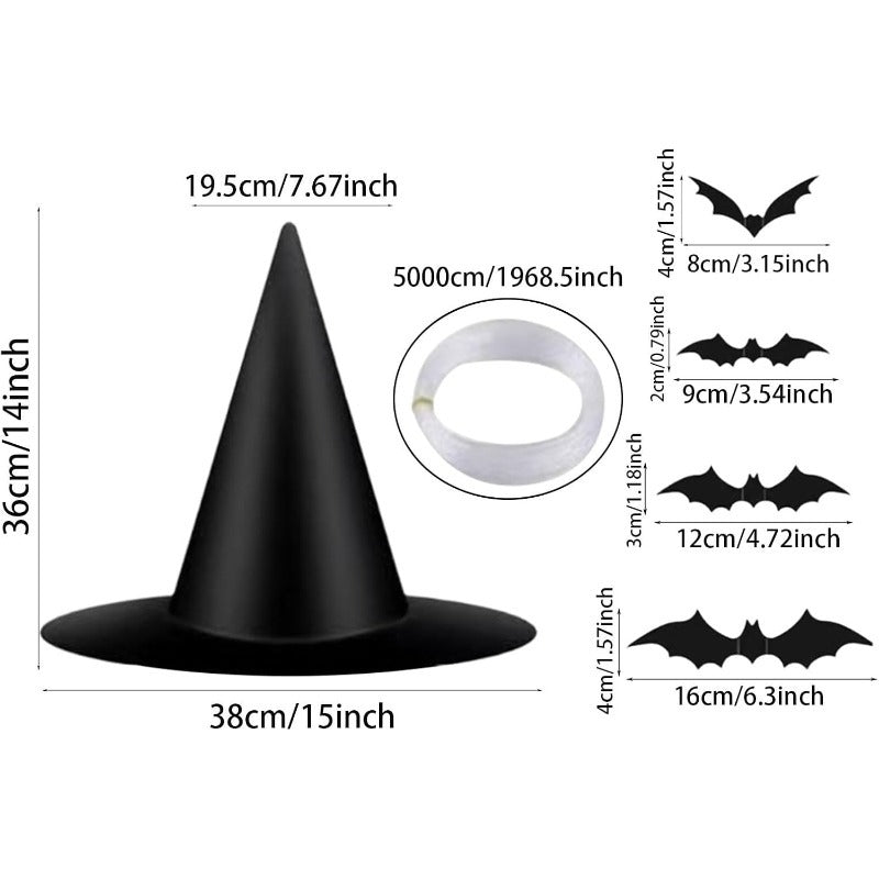 💥LAST DAY SALE 50% OFF💥Hanging Witch Hat & Bat Set