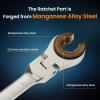 Ratcheting Wrench Set with Open Flex-head